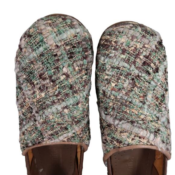 Sanita Shoes Womens 37 Clog Slip On Danish Woven Textile Brown Teal Comfort Walk - Picture 8 of 16